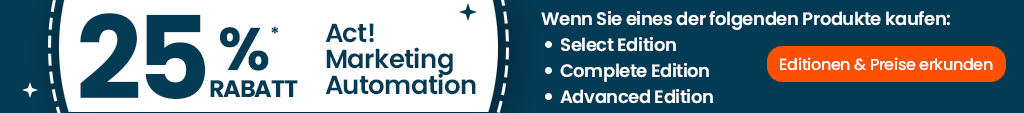 25% rabatt Act! marketing automation sales banner 2023 - DE Home and product pages