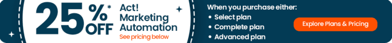 25% Act! Marketing Automation sales banner for spring 2023