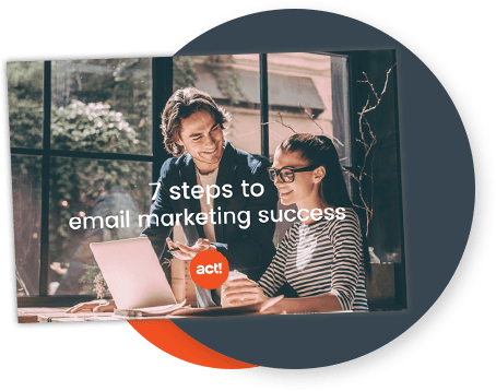 cover for 7 steps to email marketing success on top of a gray circle