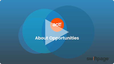 video thumbnail for about opportunities with a blue background and orange act! CRM logo