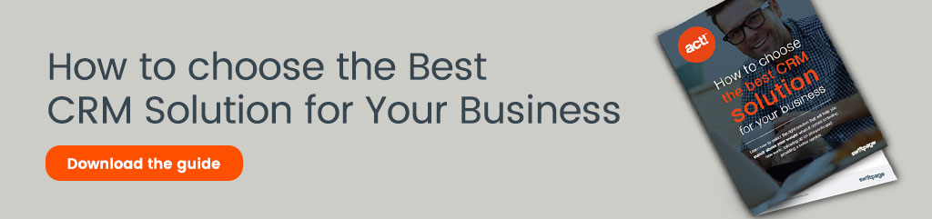 how to choose the best CRM solution for your business with a download the guide button