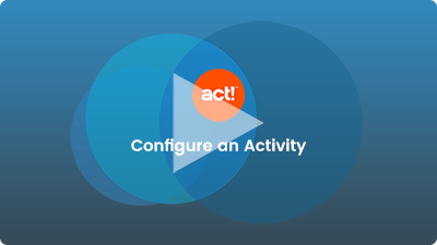 configure an activity video thumbnail with the act! Logo