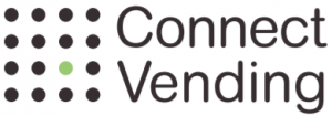 connect vending logo with a 4x4 black and green dot icon