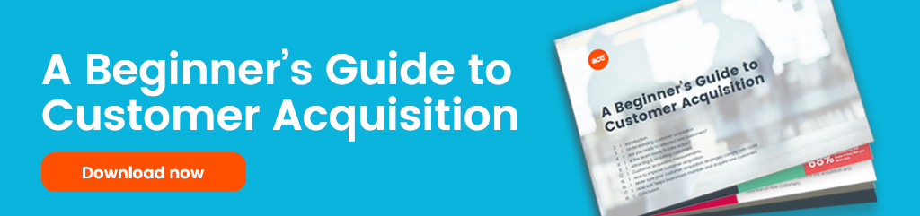 a beginner's guide to customer acquisition and a button that reads download now