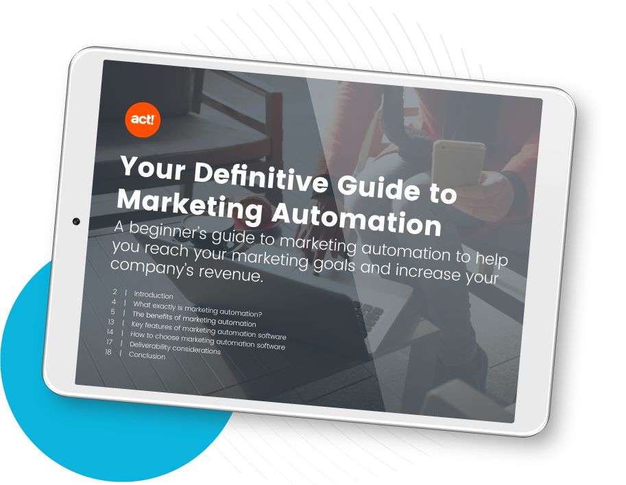tablet showing the definitive guide to marketing automation