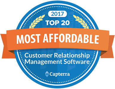 2017 top 20 most affordable customer relationship management software capterra badge