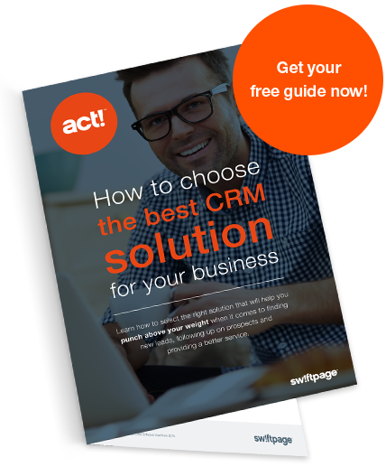 banner that reads "how to choose the best CRM solution for your business" with a button that says "download the guide"