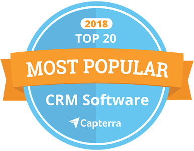2018 top 20 most popular CRM software capterra badge