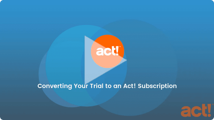 banner with the act! Logo and text that reads "converting your trial to an act! Subscription"
