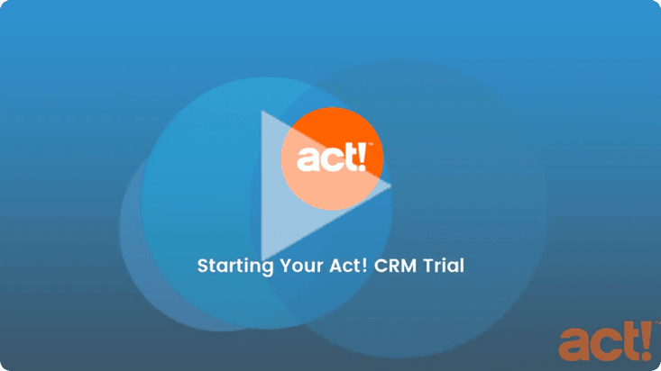 video thumbnail with blue background and orange act! CRM logo and title that reads starting your act! CRM trial