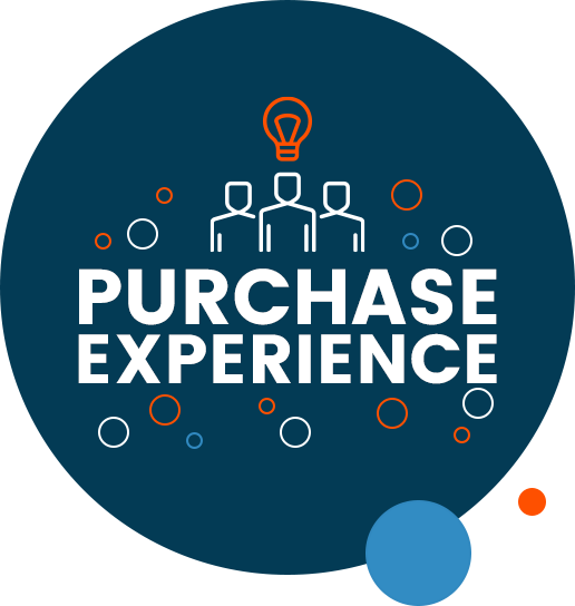 badge that says purchase experience