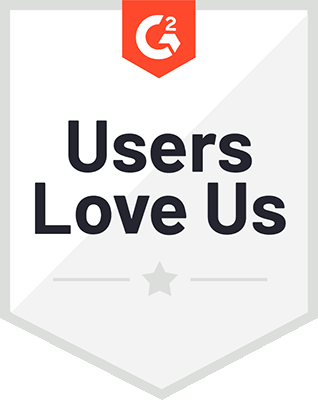 "users love us" badge