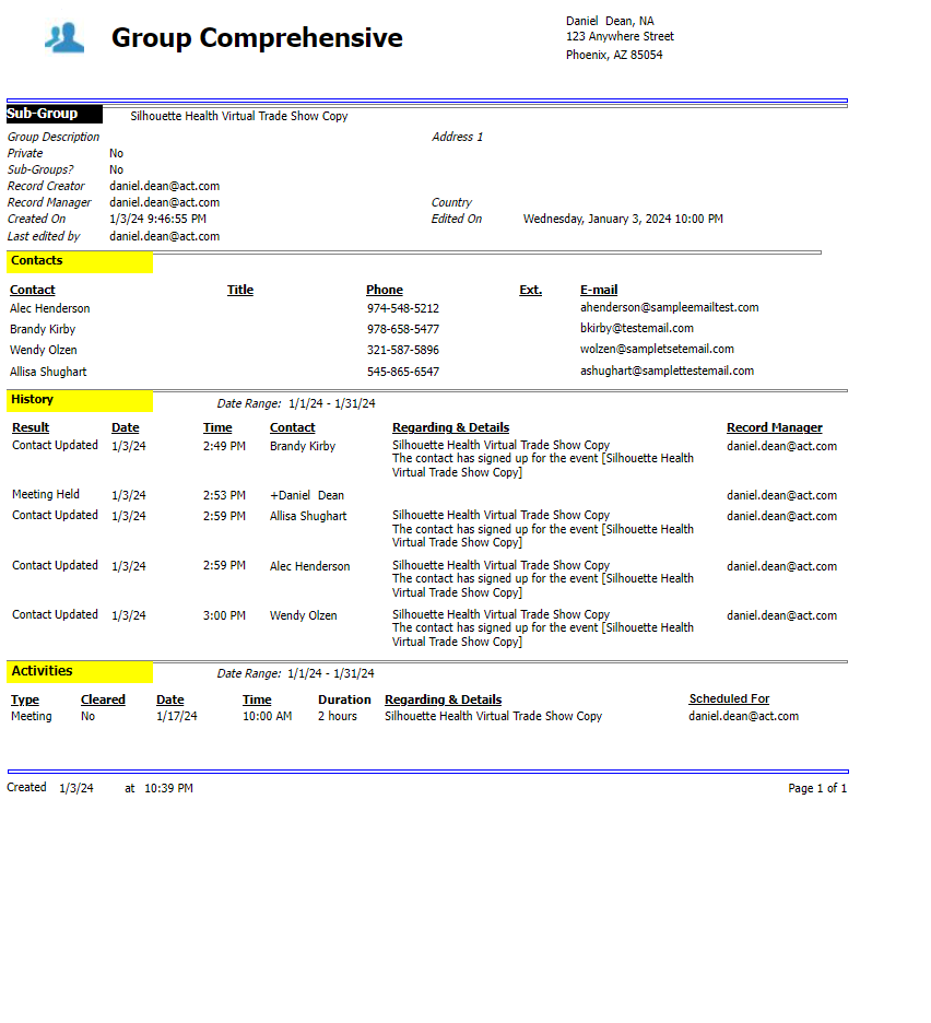 report sample