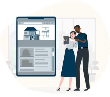 Real estate agents illustrated graphic