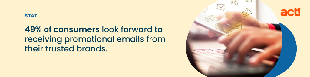 49 percent of consumers look forward to receiving promotional emails from their trusted brands