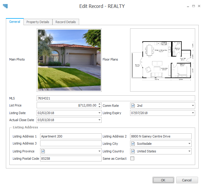 screenshot of a realty template
