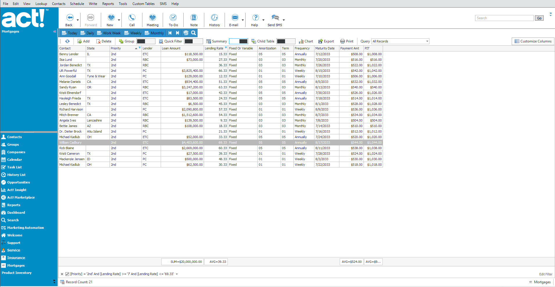 screen shot showing spreadsheet functionality