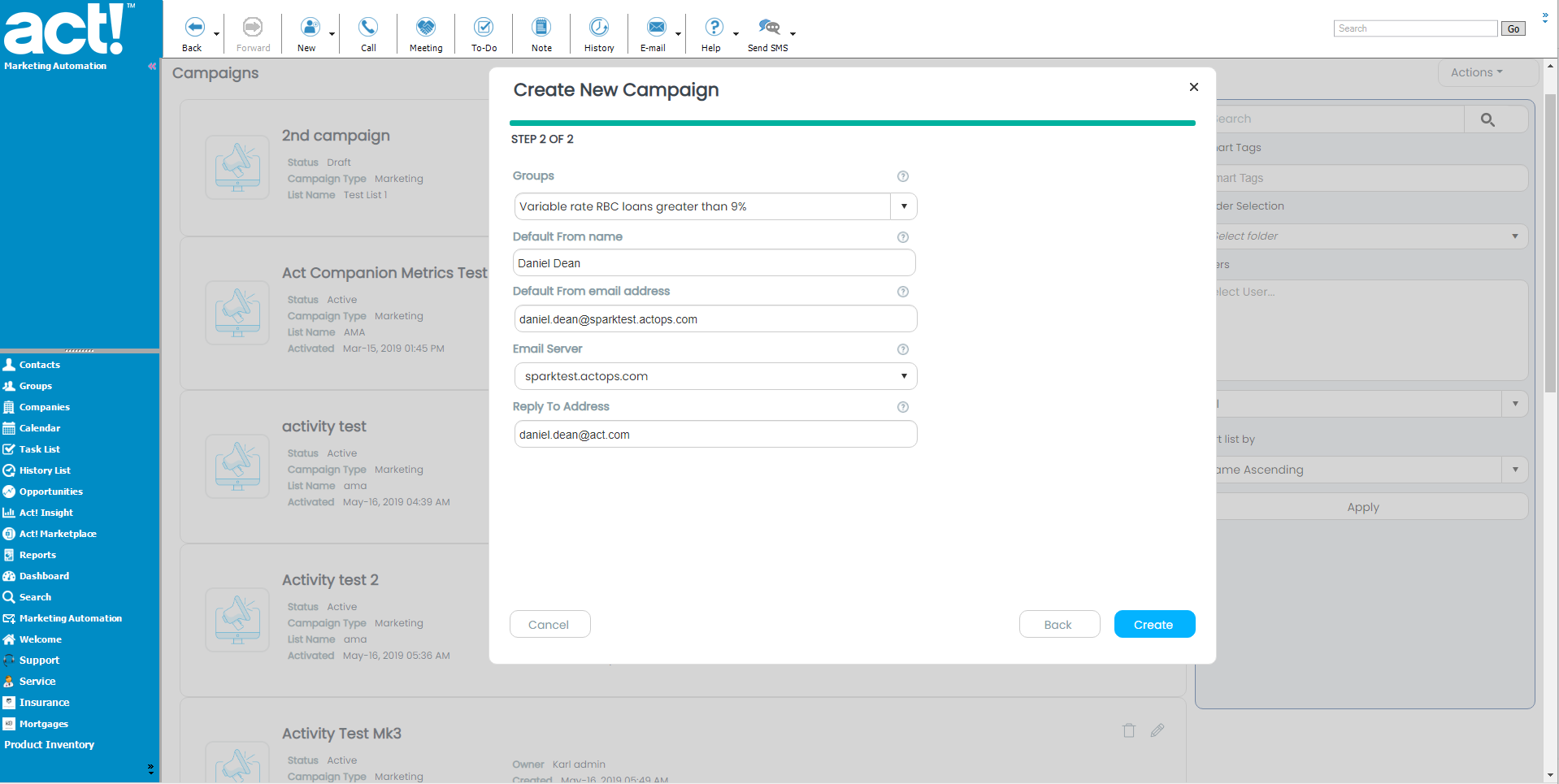 Screenshot of Custom Tables data in AMA