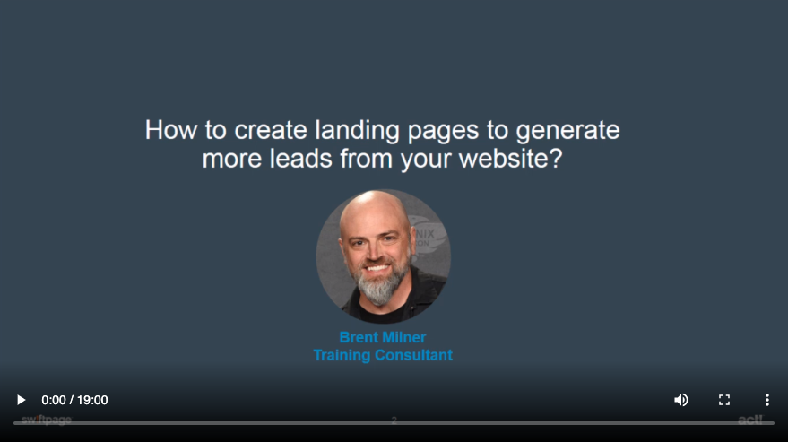 video thumbnail for how to create landing pages to generate more leads from your website? With a headshot of brent milner, training consultant