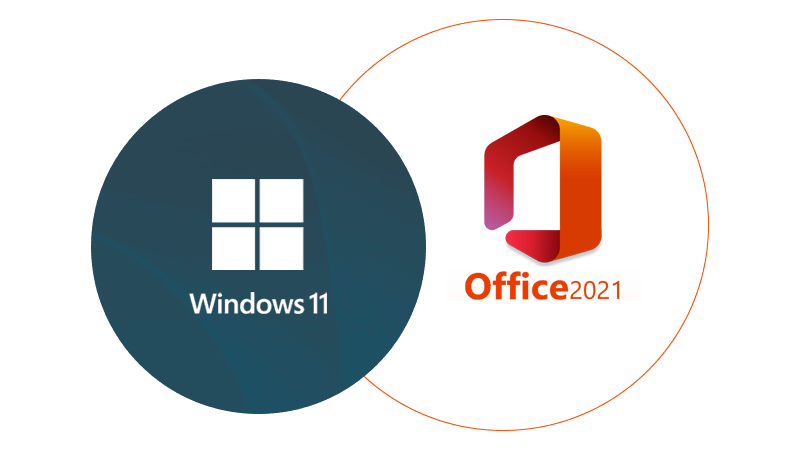 windows 11 logo and office 2021 logo