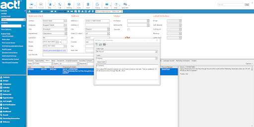 Screen shot showing how to Personalize text messages and create templates for future use