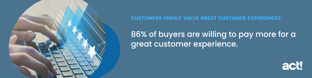 callout that says 86% of customers are willing to pay for a great customer experience