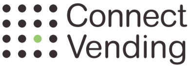 connect-vending-logo connect vending logo with a 4x4 black and green dot icon