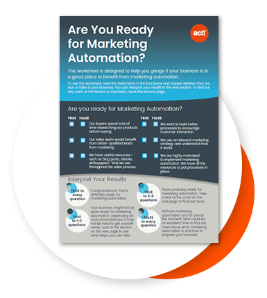 cover for the are you ready for marketing automation? Pamphlet
