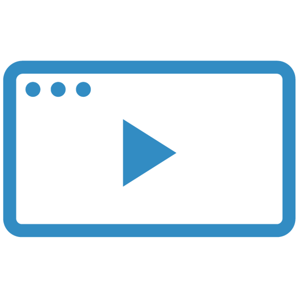 icon of a video thumbnail and play button
