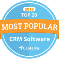 2018 top 20 most popular CRM software capterra badge