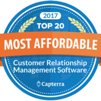 2017 top 20 most affordable customer relationship management software capterra badge