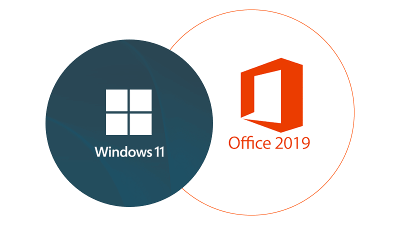 windows 11 logo merging with the office 2019 logo