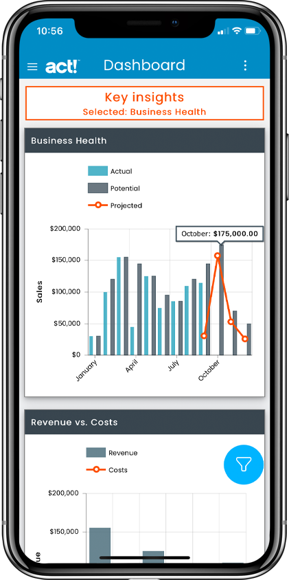 Act! companiion key insights screenshot from an iphone