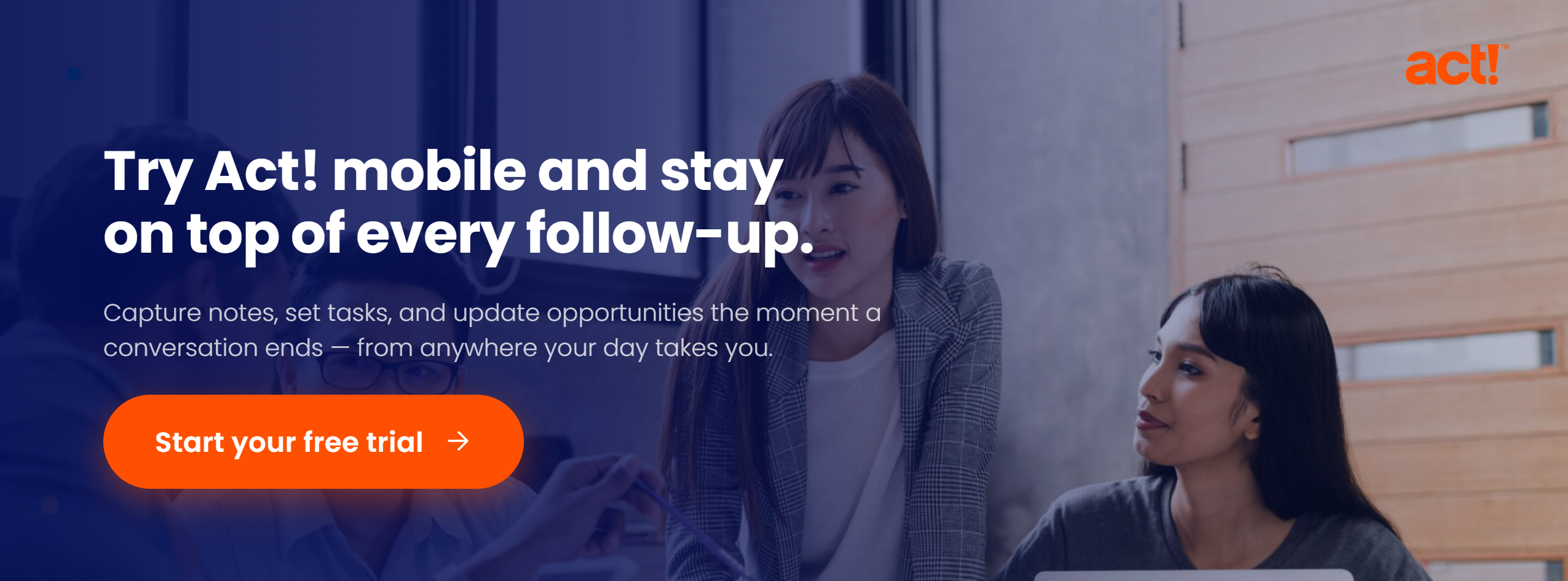A banner CTA to start a free trial