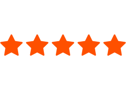 5 stars in a row depicting a positive customer review
